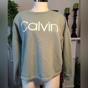 Calvin Klein oversized crop sweat shirt.size med. preowned
